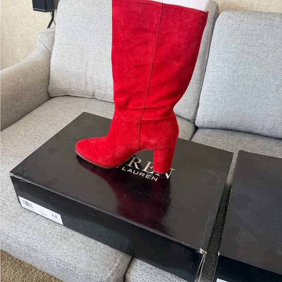 Ralph Lauren Black Heeled Boots - Picture 3 of 9